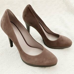 Nine West Women's Taupe Suede High Heels Pumps Size 8